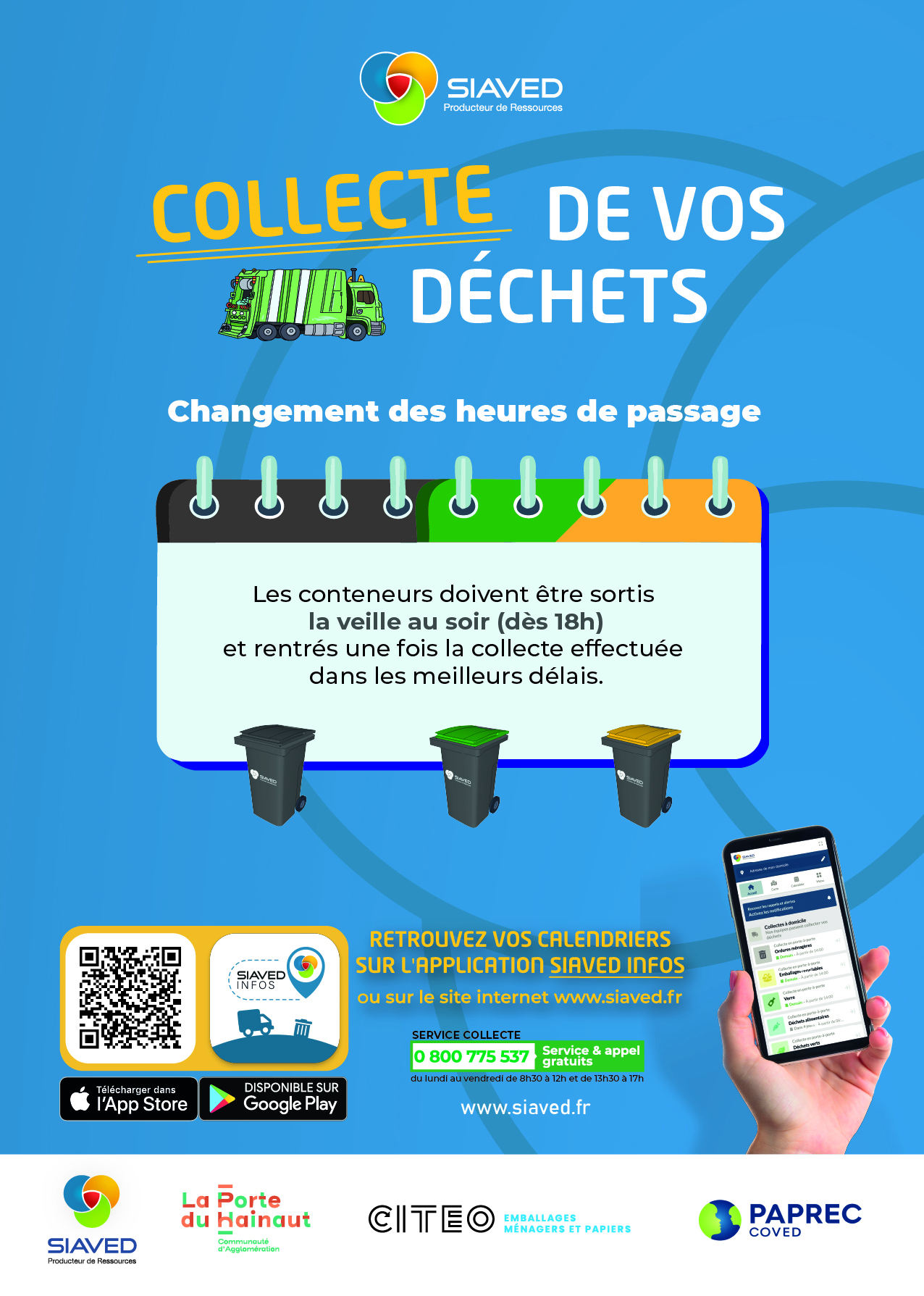 Flyers changement rotation de collecte CAPH - avril 2026