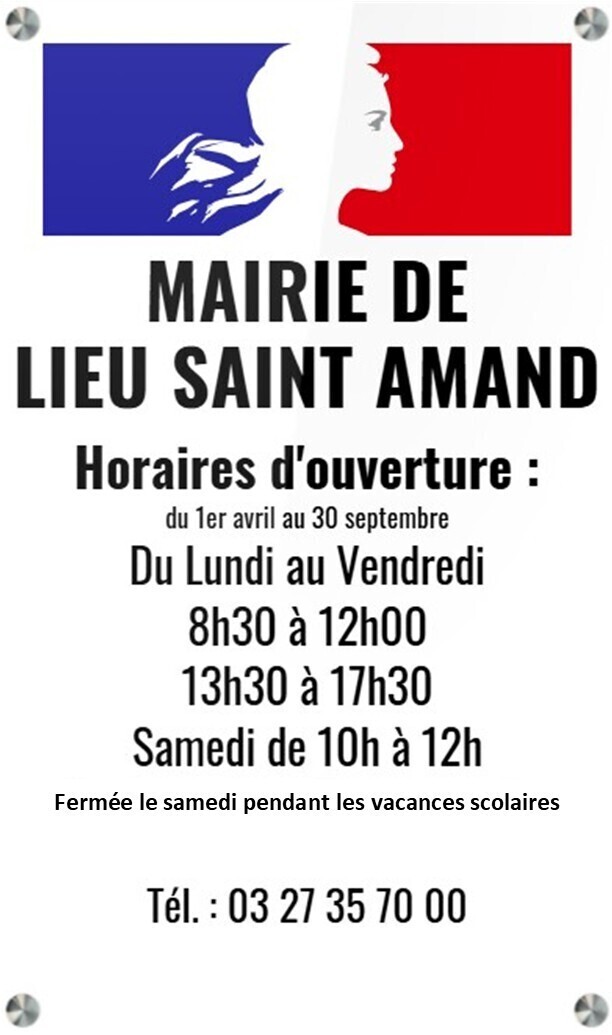 horaire ouverture mairie ETE