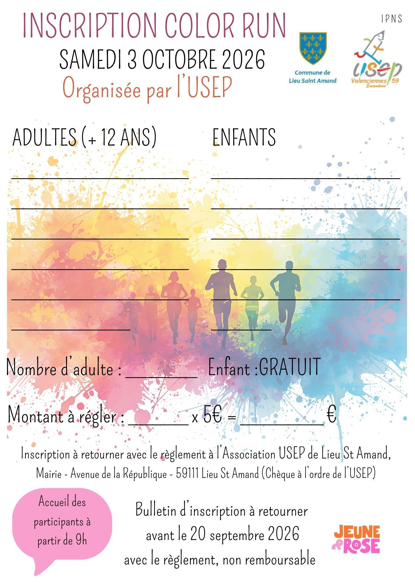 INSCRIPTION COLOR RUN