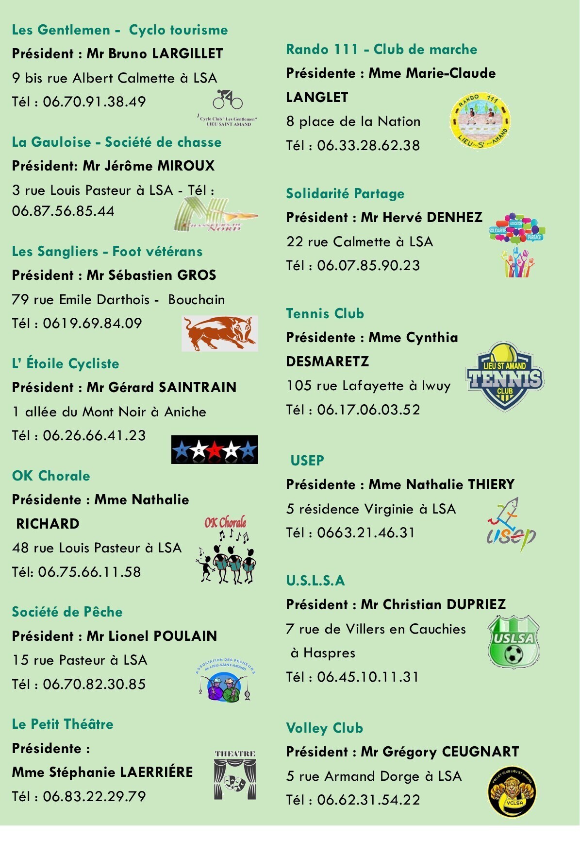 LISTE DES ASSO 2
