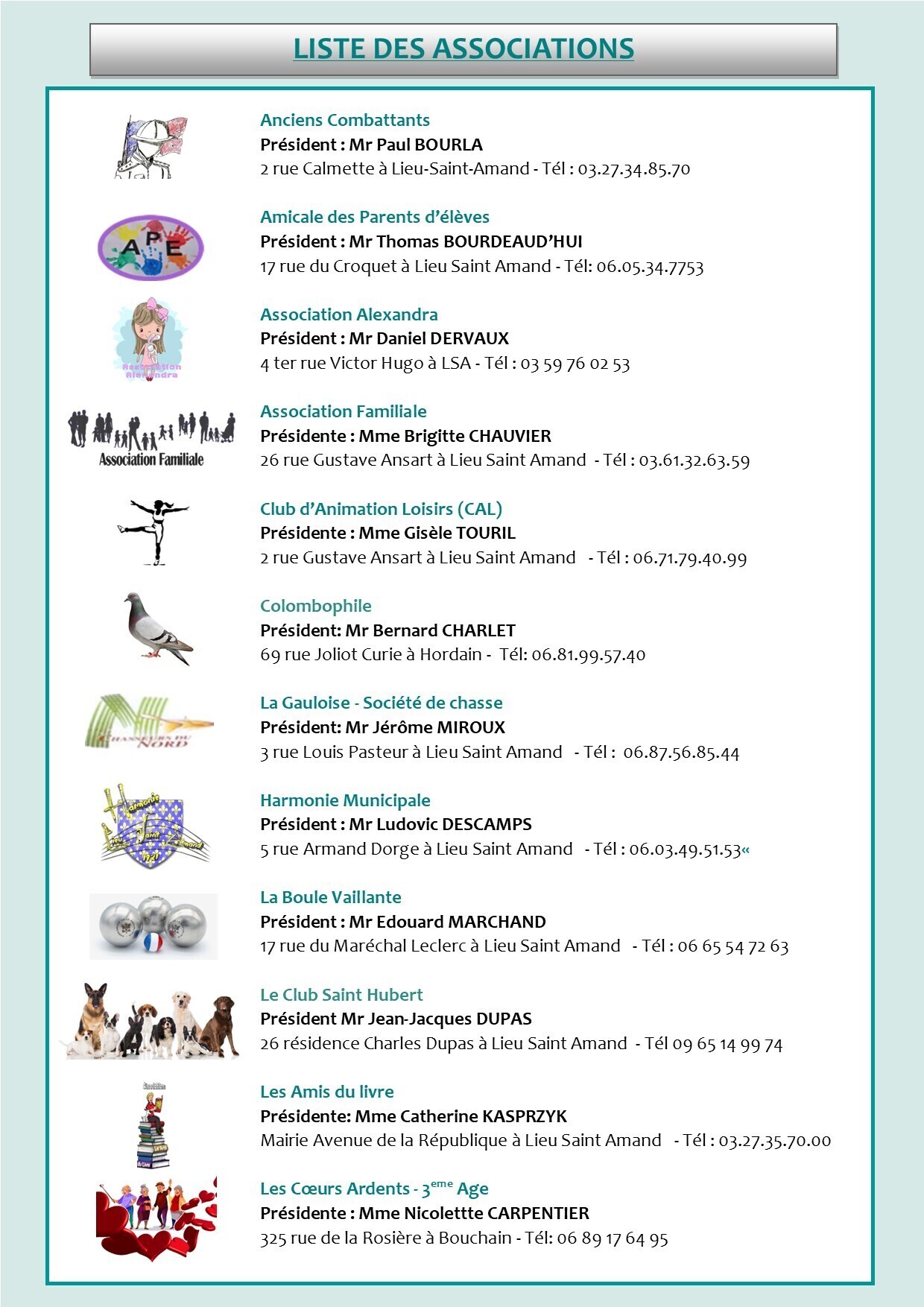 LISTE DES ASSO pour administrés