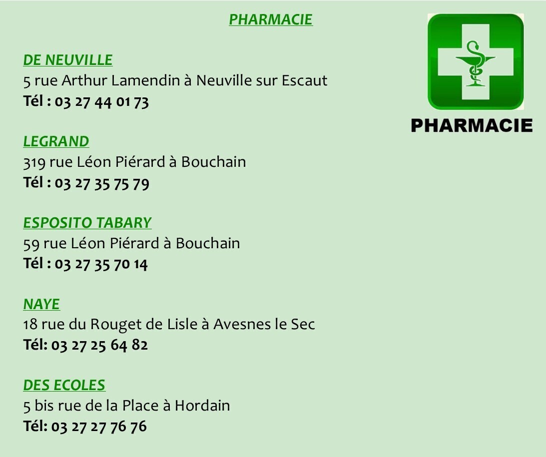 LISTE PHARMACIE