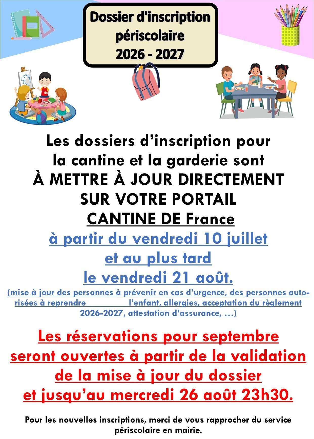 mise a jour ou inscription périscolaire portrait