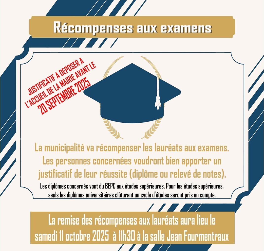 RECOMPENSES AUX EXAMENS